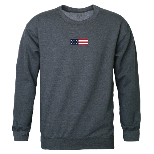 Graphic Crewneck Sweatshirt, US Flag 1, H. Char, M