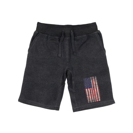 Graphic Shorts with Distressed Flag Design