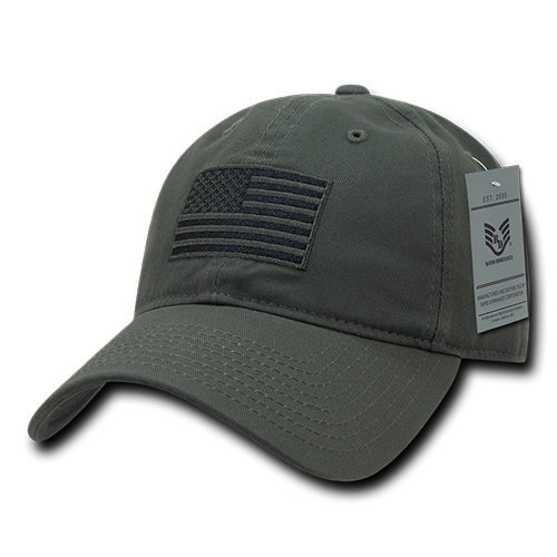 Relaxed Graphic Cap, Tonal Flag, Olive