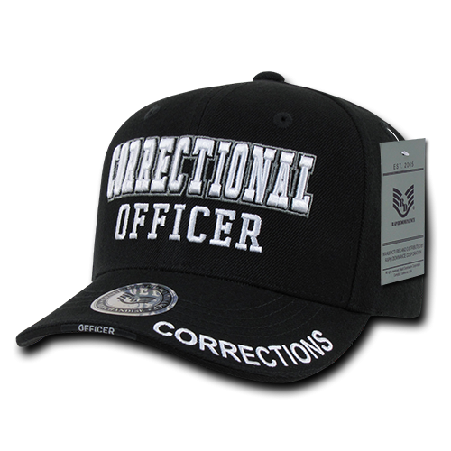 Deluxe Law Enforcement Caps, Corr. Off, Black