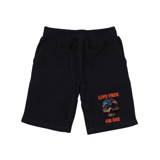 Graphic Shorts, Live Free Skull, Blk, s