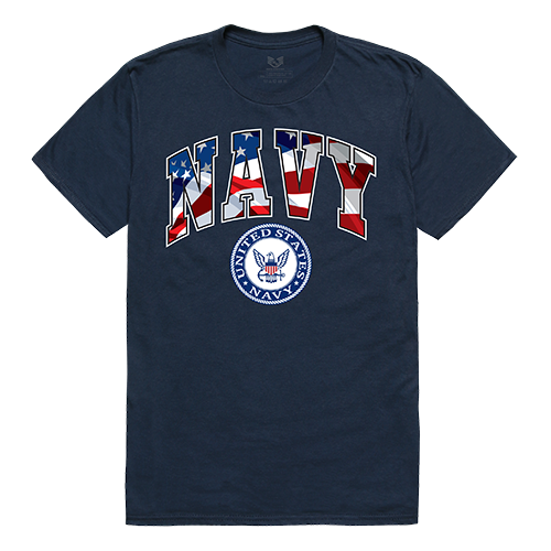 Flag Letter Tee - Navy, Navy, m