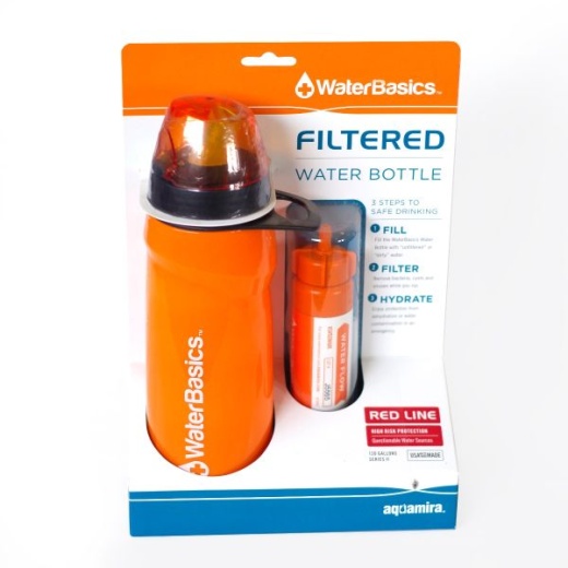 Aquamira WaterBasics Filtered Water Bottle - 22 oz BPA Free