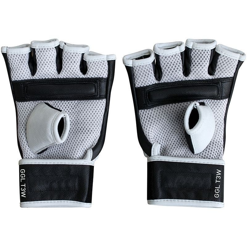 Rdx T3 Medium White Leather Mma Grappling Gloves