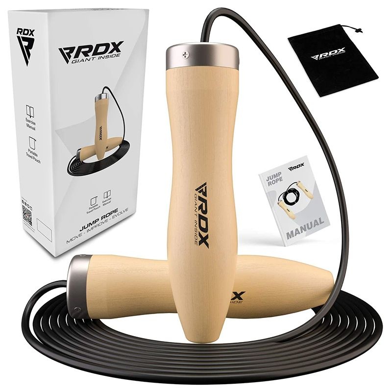 Rdx Br 10.3Ft Wooden Handles Jump Rope