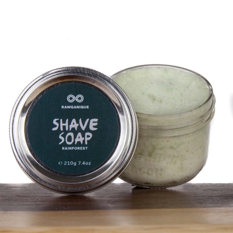 West Coast Rainforest Organic Shave Soap in a Glass Jar