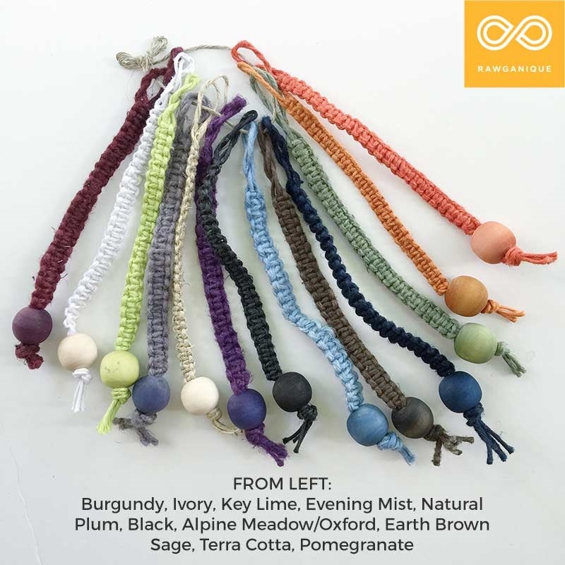 Hemp Macrame Curtain Rings With Wooden Button (12) (Handmade) (100% Biodegradable)