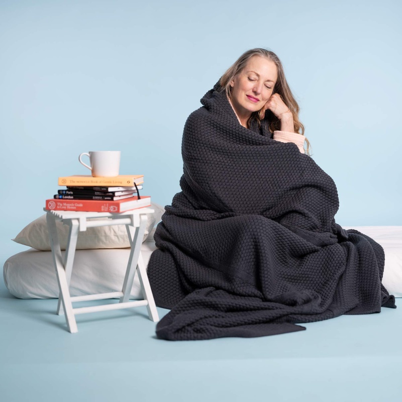 Juneau 100% Organic Merino Wool Knit Blanket (No Latex, No Polyamide, Biodegradable)