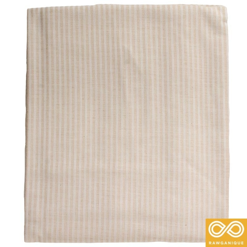 Organic Cotton Striped Sateen Sheets Duvet Covers (Eu) (Pecan Praliné)