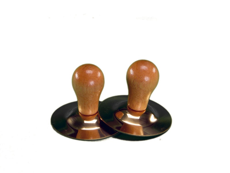Brass Finger Cymbals With Wood Knobs (Pair)