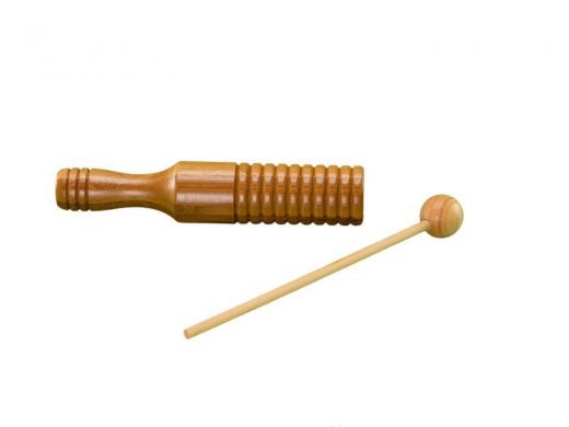 Rhythm Band Small Bamboo Güiro Tone Block with Mallet