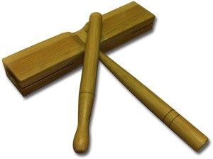 Rhythm Band Bamboo Flat Tick Tock Block with Striker