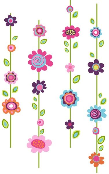 Flower Stripe Giant Wall Decals