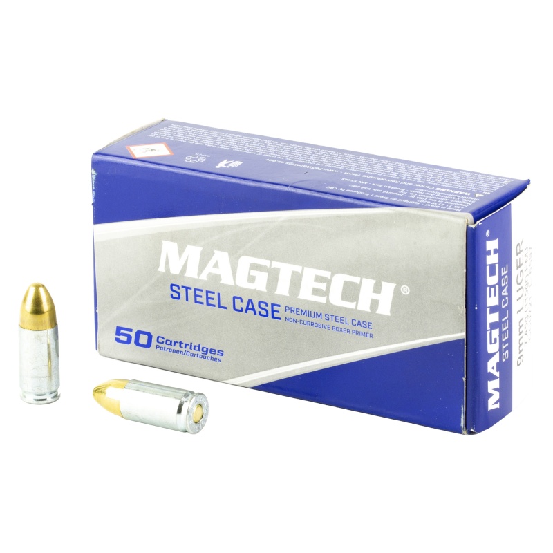 Magtech, Steel Case, 9Mm, 115 Grain, Full Metal Jacket, 50 Round Box