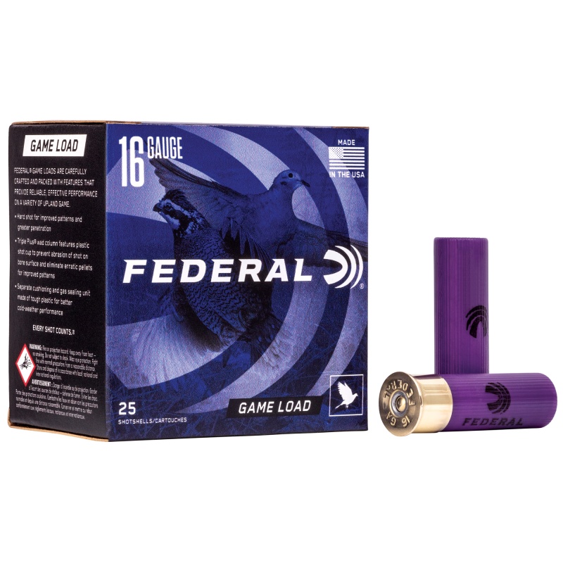 Federal, Game Load, 16 Gauge 2.75", #8, 1Oz, 25 Round Box