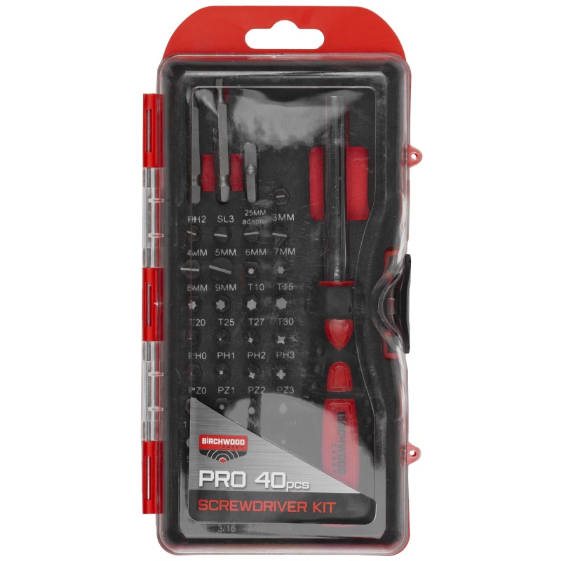 Birchwood Casey, Deluxe Screwdriver Set, 84 Piece Kit, Red Handle