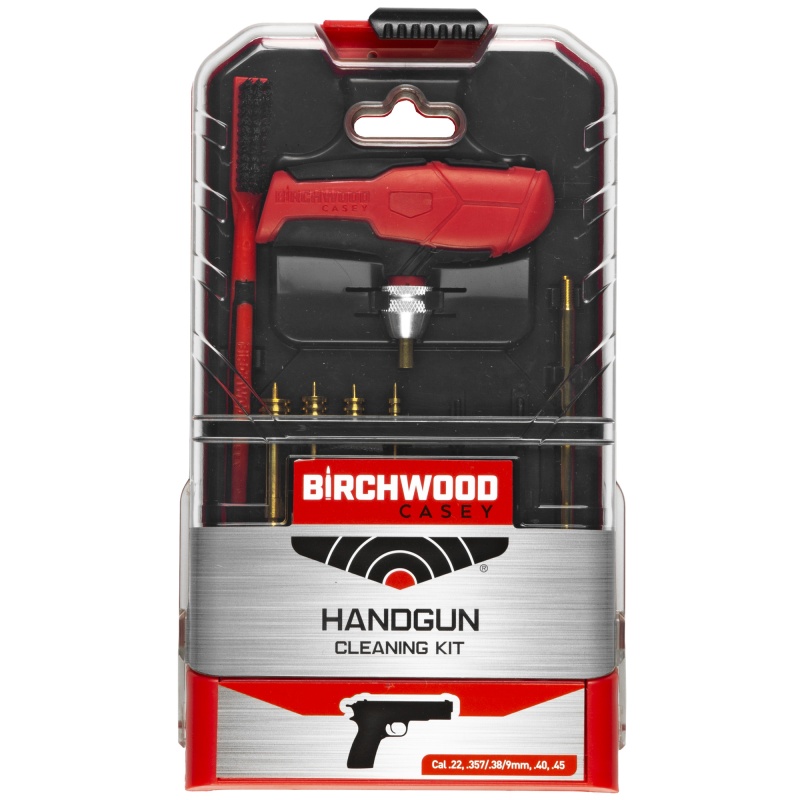 Birchwood Casey, Universal Handgun Cleaning Kit, 16 Pieces, Custom Handle
