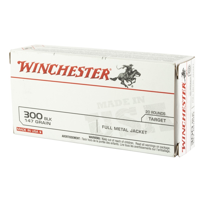 Winchester Ammunition, Usa, 300 Blackout, 147 Grain, Full Metal Jacket, 20 Round Box