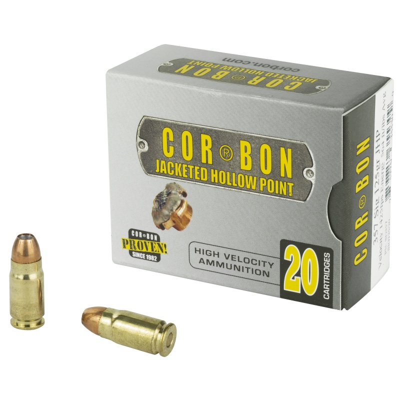 Corbon Ammo, Self Defense, 357Sig, 125 Grain, Jacketed Hollow Point, 20 Round Box