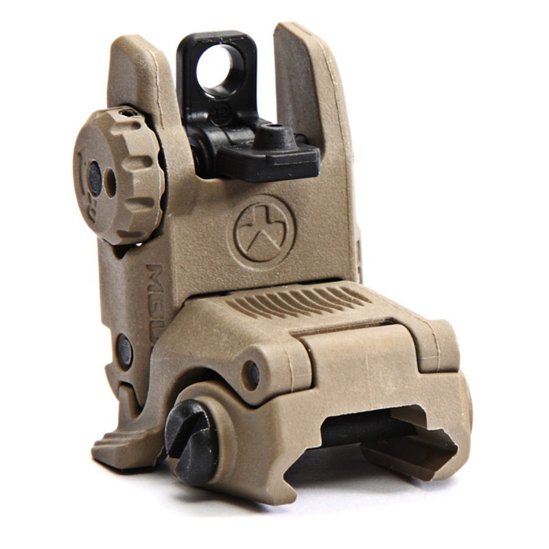 Magpul Industries, Mbus Back-Up Rear Sight Gen 2, Fits Picatinny Rails, Flip Up, Flat Dark Earth