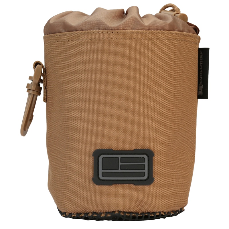 Evolution Outdoor, Tactical Brass Bag, Polyester, Rubber Mesh Bottom, Cinch Top, Roll-Up Storage, Coyote