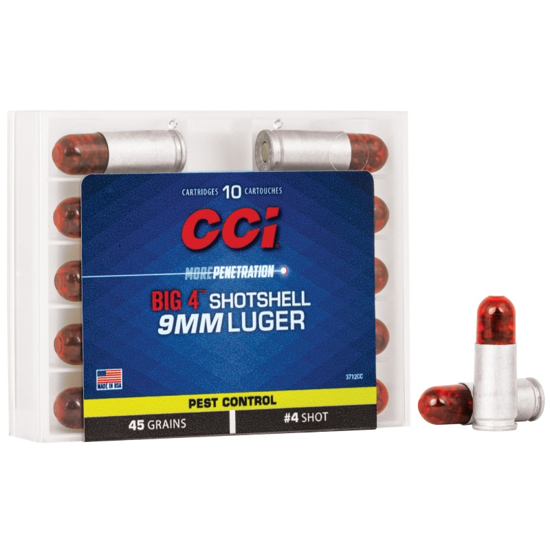 Cci Ammunition, Shotshell, 9Mm, 45 Grain, Shotshell, #4 Shot Size, 10 Round Box