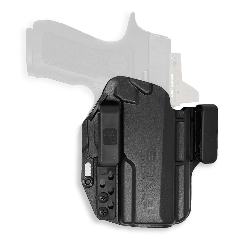 Bravo Concealment, Torsion, Inside Waistband Concealment Holster, Waistband Clips, Fits Sig P320 9/40, X-Compact/Carry, Matte Finish, Black, Polymer Construction, Right Hand