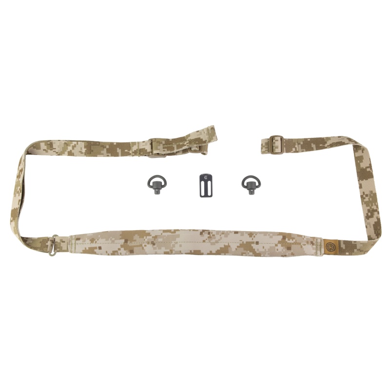 Gbrs Group, Second Best Sling Bundle, 40" Adjustable Front End, 20" Adjustable Back End, 16" Minimalist Neck Pad, Desert Digi, Includes Black Triglide And D-Loop