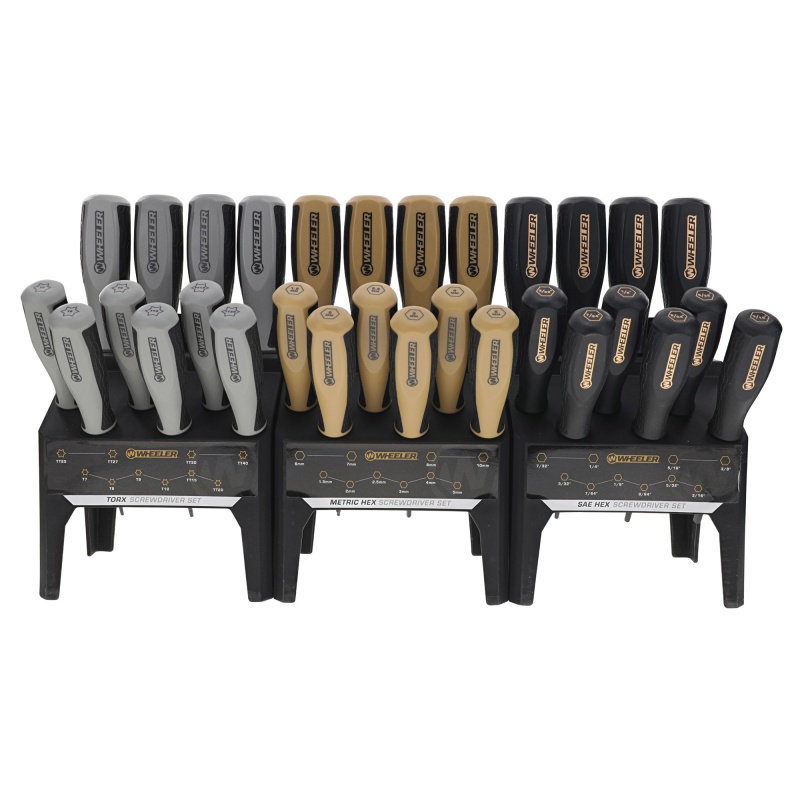 Wheeler, Hex/Torx Bench Driver Set, 30 Piece, Black