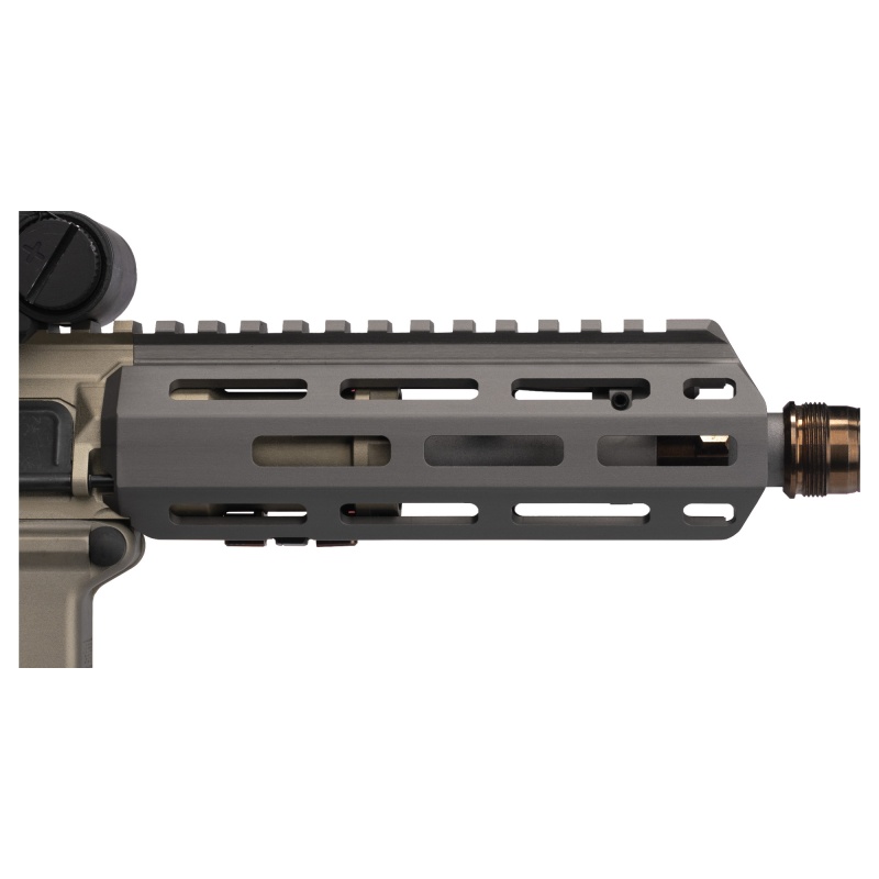 Q, Honey Badger Rail, M-Lok, 6", Fits Honey Badger/Ar Upper Receivers, Clear Anodized Finish, Gray, Q Barrel Nut And Hardware Not Included