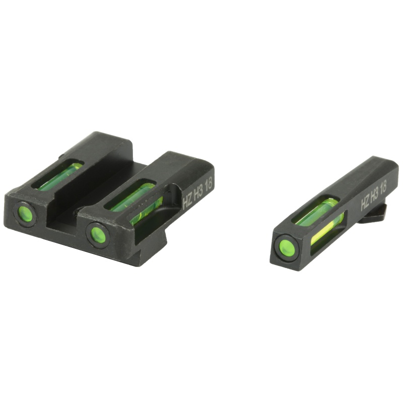 Hi-Viz, Litewave H3 Tritium/Litepipe Night Sights, Fits Glock 17/19/26/27/33/34, Green Front And Rear