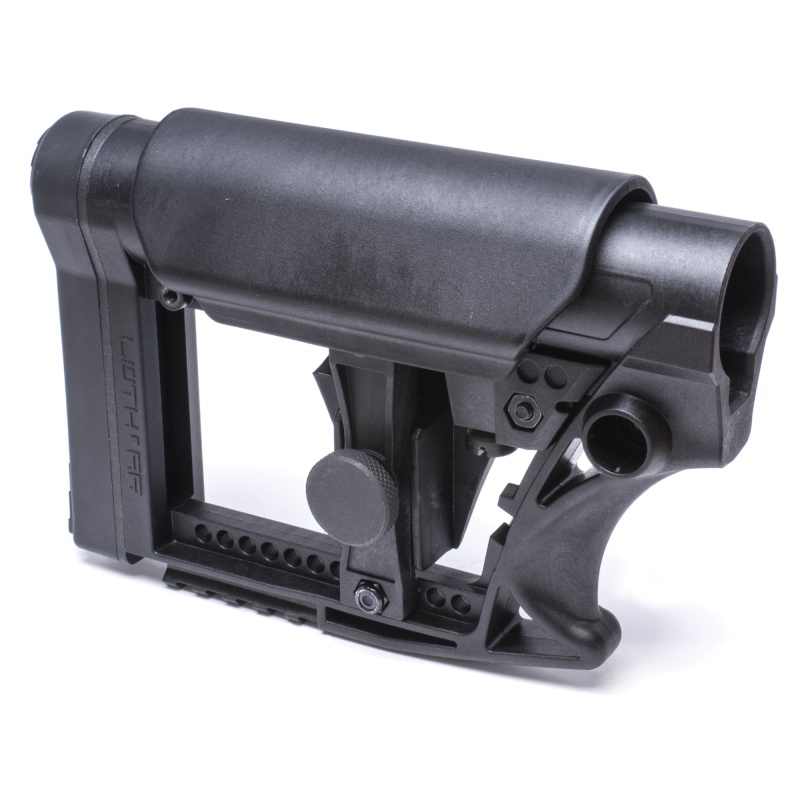 Luth-Ar, Mba-4 Carbine Stock With Cheek Riser, Fits Ar-15 & Ar-10 Commercial And Mil-Spec Dia Buffer Tubes, Black