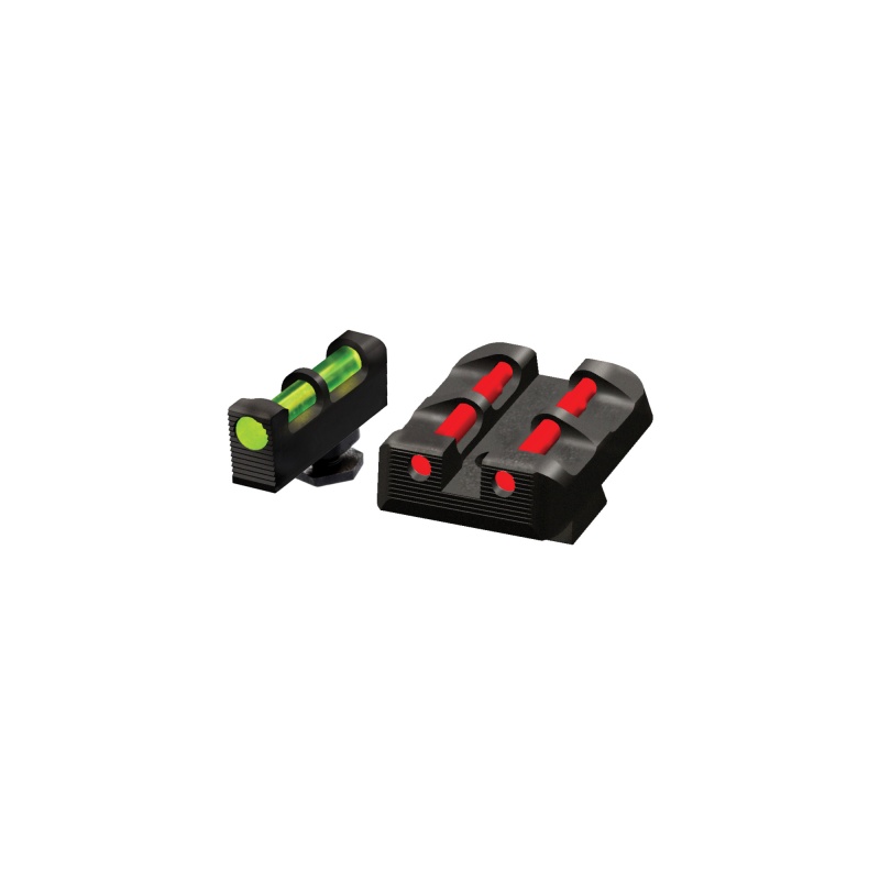 Hi-Viz, Litewave Front & Rear Sight Set, Fits All Glocks, Front Sight Includes Green Red White Litepipes, Rear Sight Includes Green Red Black Litepipes