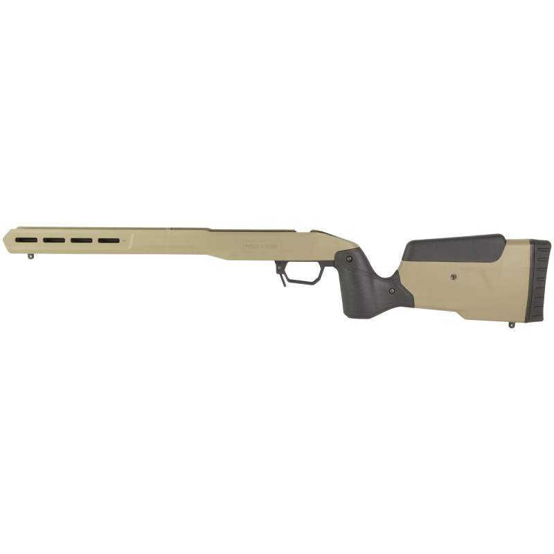 Mdt, Field Stock, Rifle Chassis, 6061 Aluminum Core, Overmolded Polymer Body, Aics Magazine Compatible, Flat Dark Earth, Fits Howa 1500 Short Action/Weatherby Vanguard Short Action