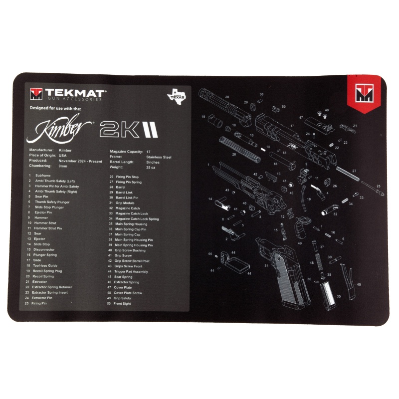 Tekmat, Tekmat For Kimber 2K11, Cleaning Mat, Black