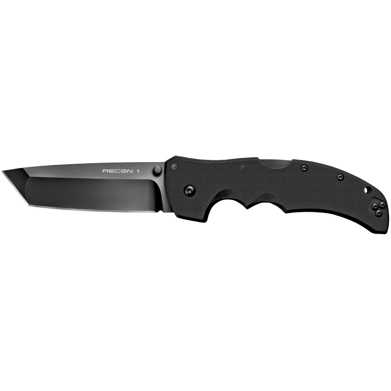 Cold Steel, Recon 1, Folding Knife, Black, Plain Edge, Tanto, 4" Blade, Dlc Finish, S35vn, Black Handle