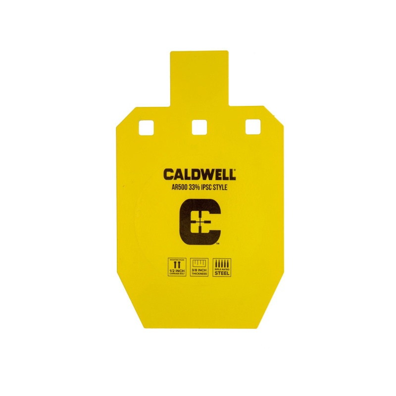 Caldwell, Ar500 Ipsc 33% Steel Target, 10"X6.1"X0.4", Powder Coat Finish, Yellow