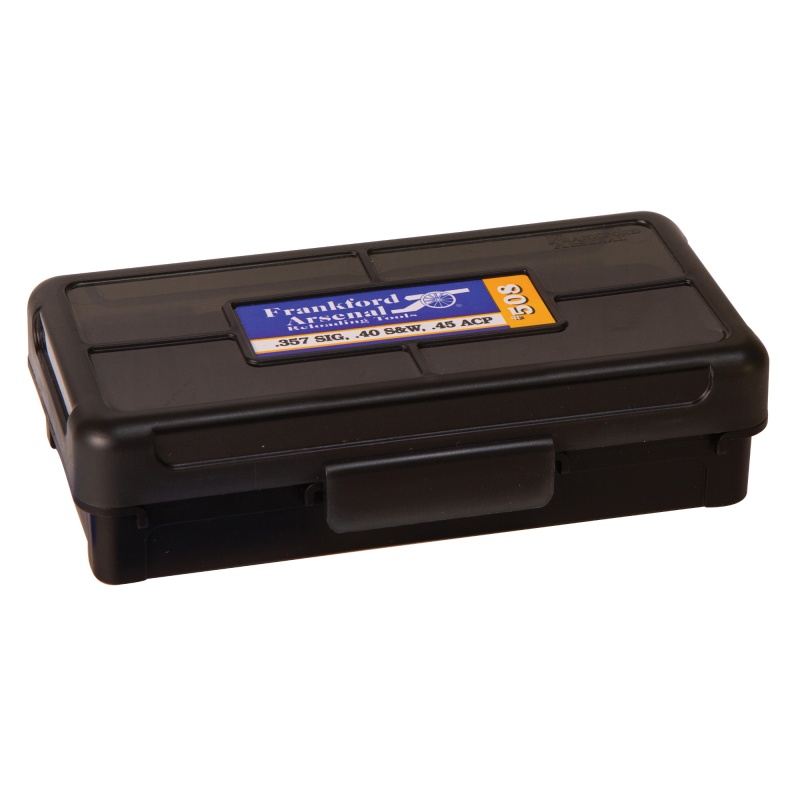 Frankford Arsenal, Hinge-Top Ammo Box, 508, 50 Rounds, Fits 10Mm, 40S&W And 45Acp, Smoke Gray, Plastic