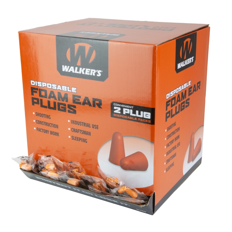 Walker's, Ear Plug, Orange, Foam, 1,000 Individually Packaged Pairs