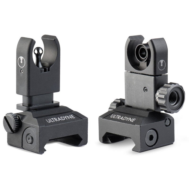 Ultradyne Usa, C4 Front And Rear Sight Combo, Fits Picatinny Rails, Black, 4.7 Oz. Total, 4140 Crmo Steel