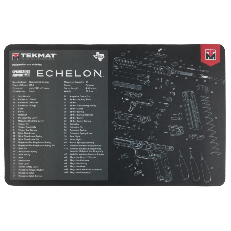Tekmat, Tekmat For Springfield Echelon, Cleaning Mat, Black