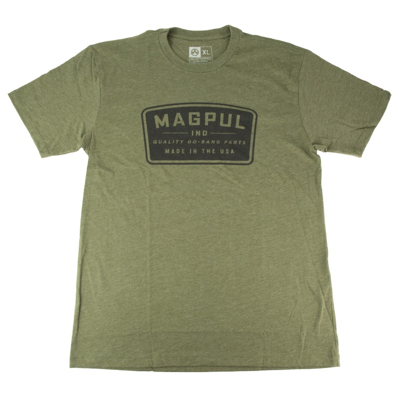 Magpul Industries, Go Bang Parts Patch, T-Shirt, Extra Large, Cotton Polyester Blend, Olive Drab Green