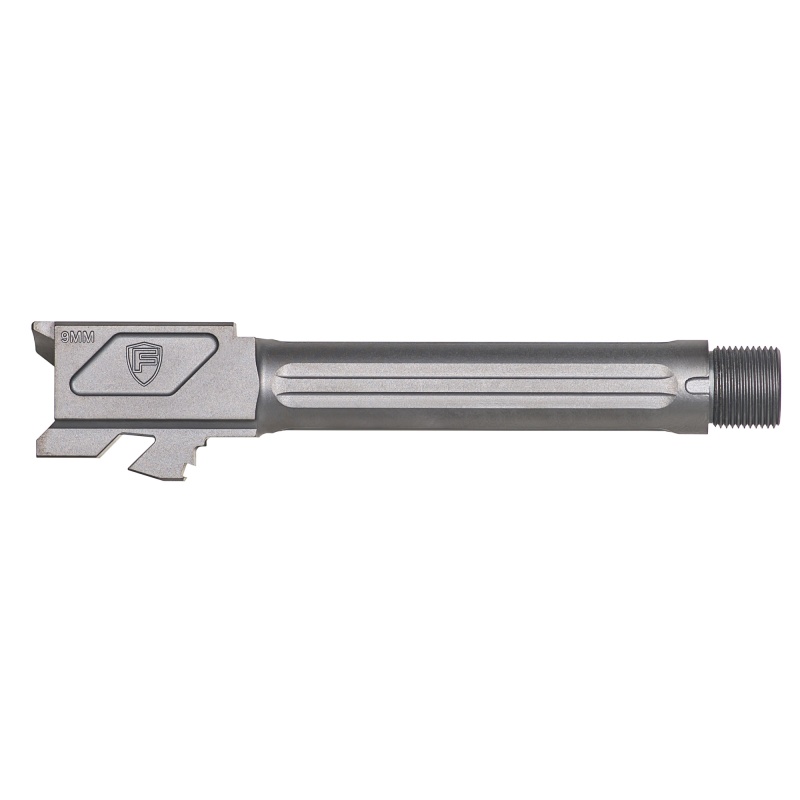 Fortis Manufacturing, Inc., Match Grade Barrel, For Glock, 9Mm, 4.5", Threaded, Fits Glock 19 Gen 1-5 And 19X, Grey Mdc (Pvd) Finish