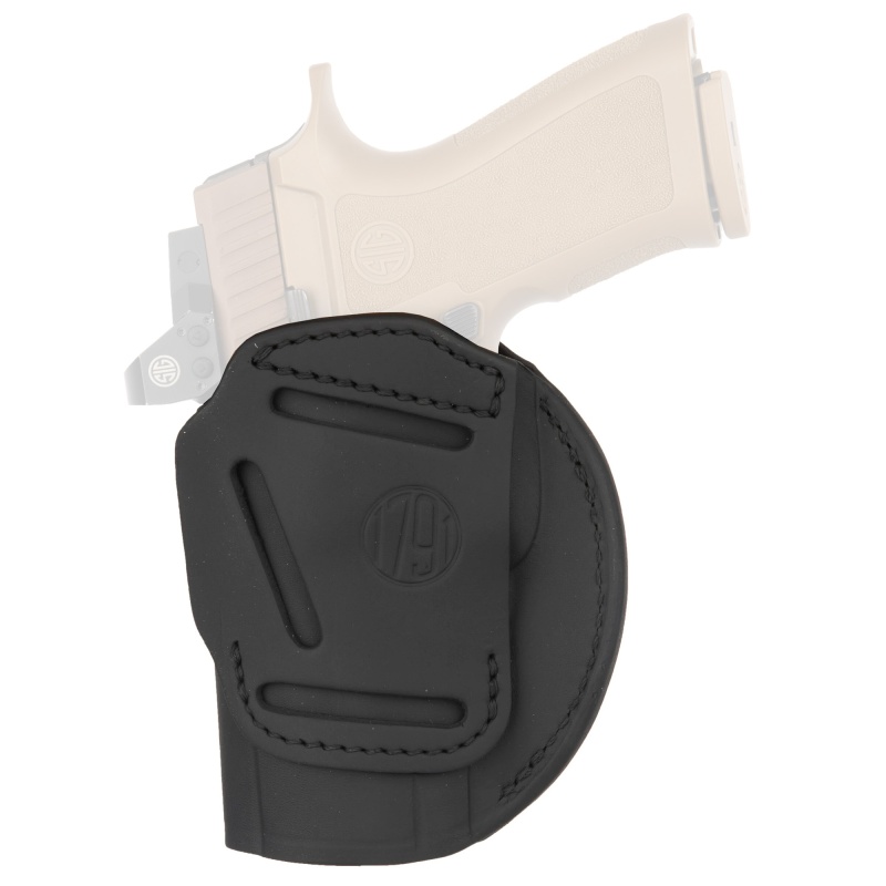 1791 Gunleather, 4 Way, Inside/Outside Waistband Holster, Size 6, Matte Finish, Leather Construction, Stealth Black, Right Hand