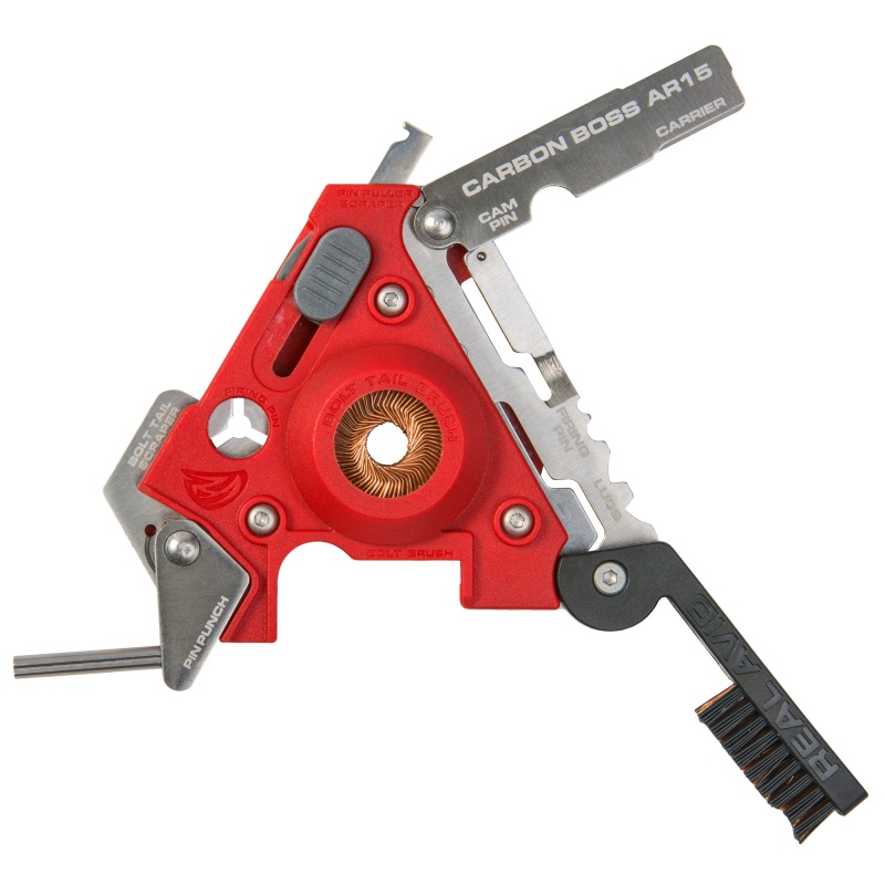 Real Avid, Multi-Tool, Carbon Boss Ar15, 16 Precision Tools, Scrapers/Brushes, Bcg Carbon Removal, Includes Nylon Sheath