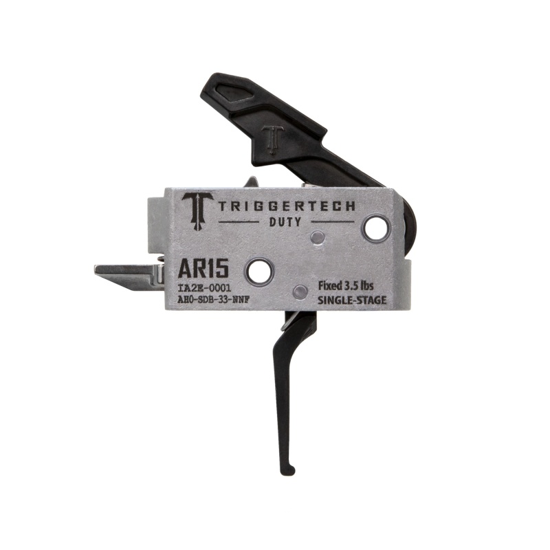Triggertech, Duty, Flat Trigger, Single Stage, 3.5Lb Pull, Fits Ar-15, Anodized Finish, Black