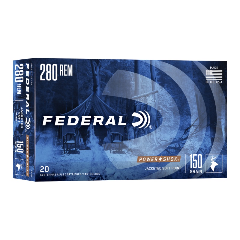 Federal, Powershok, 280 Remington, 150 Grain, Soft Point, 20 Round Box