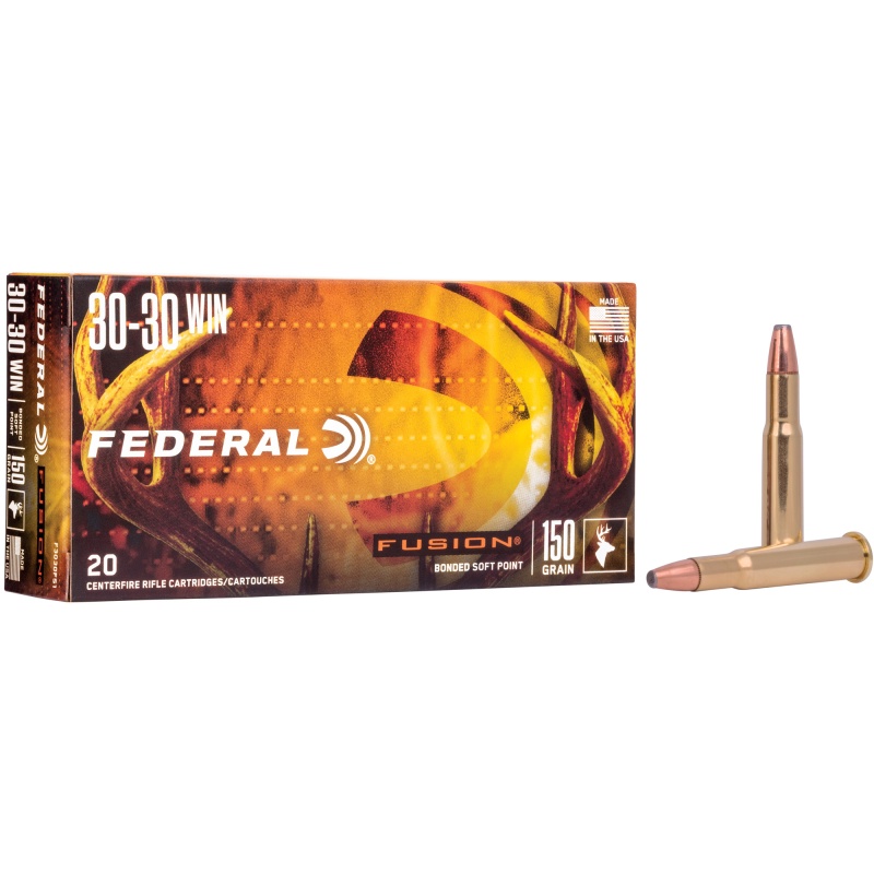 Federal, Fusion, 30-30, 150 Grain, Flat Soft Point, 20 Round Box