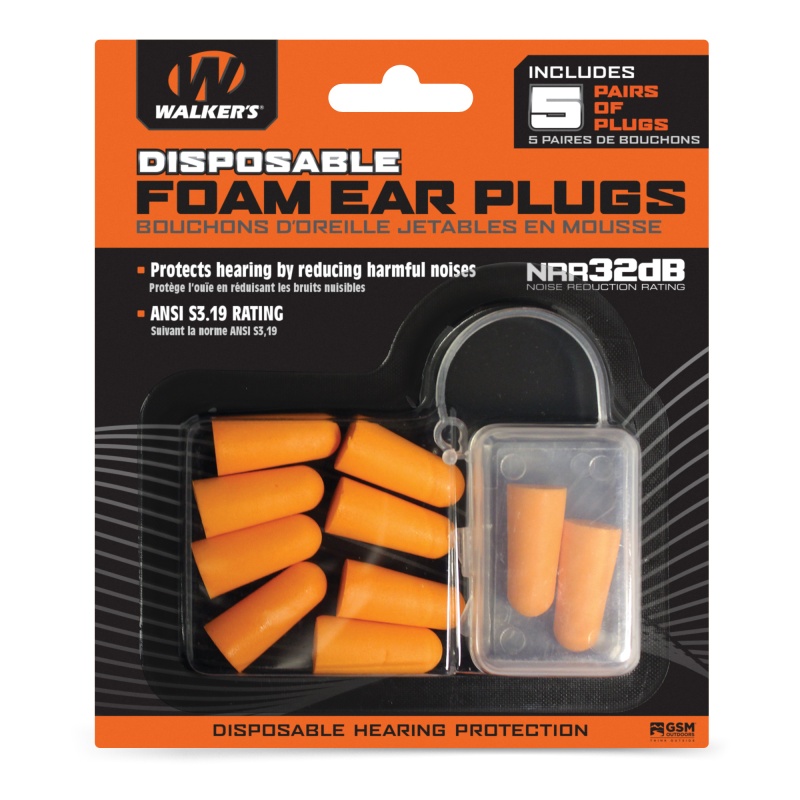 Walker's Orange Foam Ear Plugs