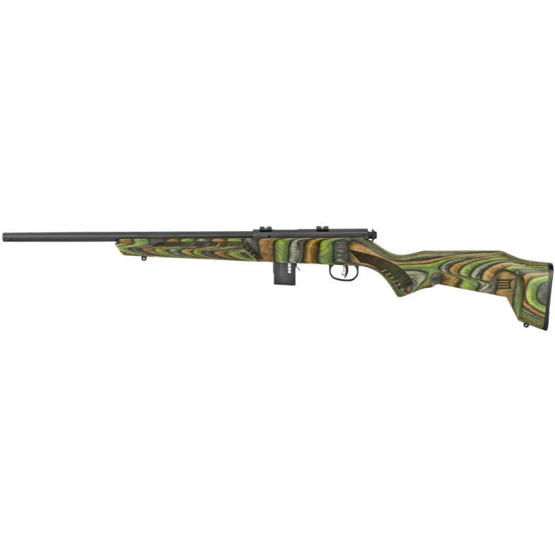 Savage Arms, 93 Minimalist, Bolt Action, 22 Wmr, 18" Sporter Barrel, Green Laminate Stock, Right Hand, 1 Magazine, 10 Rounds, 2 Piece Weaver Base